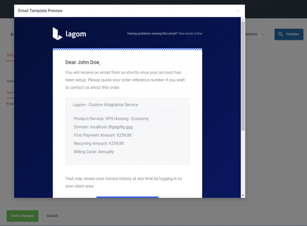 Free WHMCS Email Template Third Party Addons