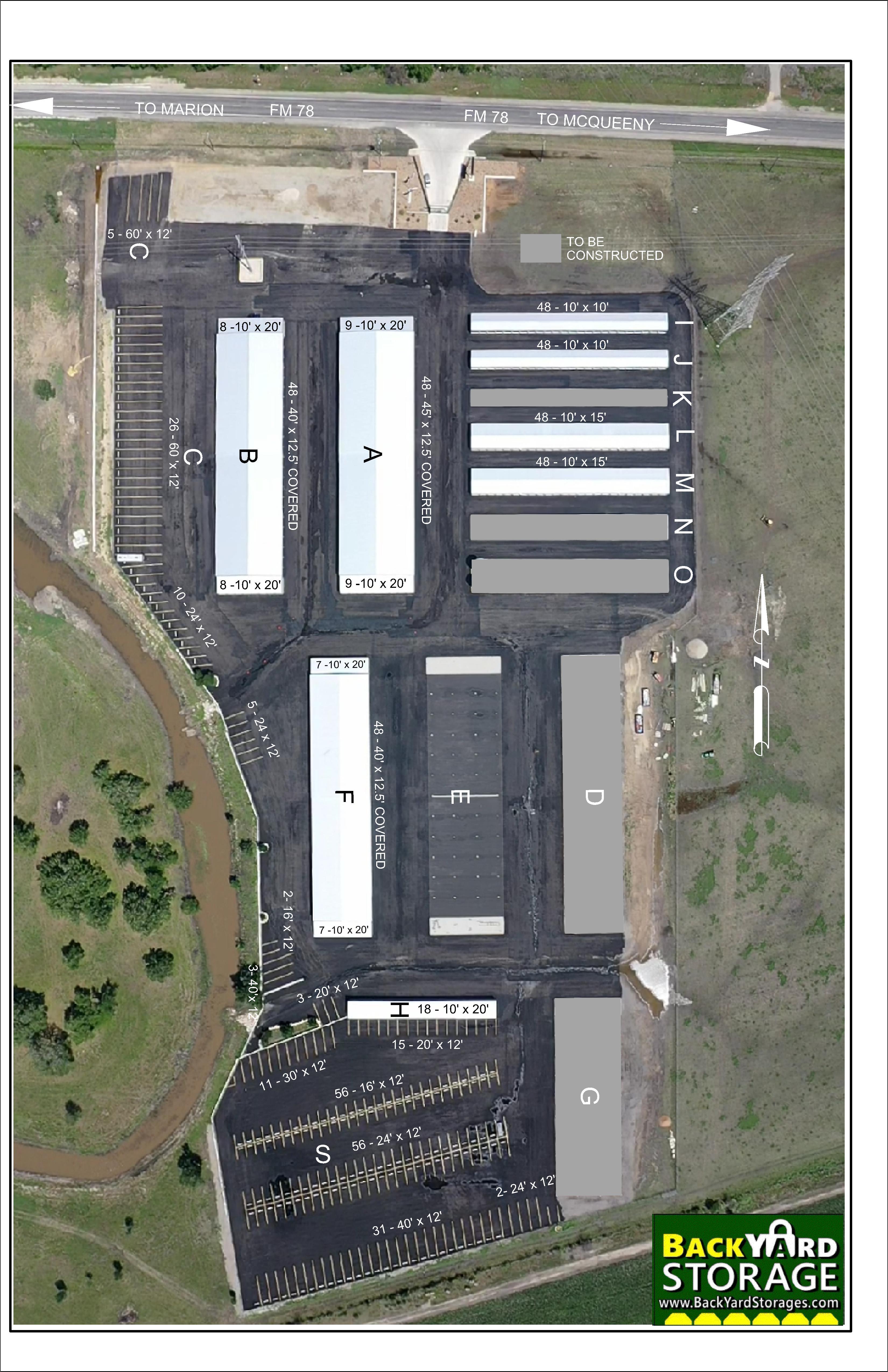 Backyard Storage Arial View of Facility in Marion TX