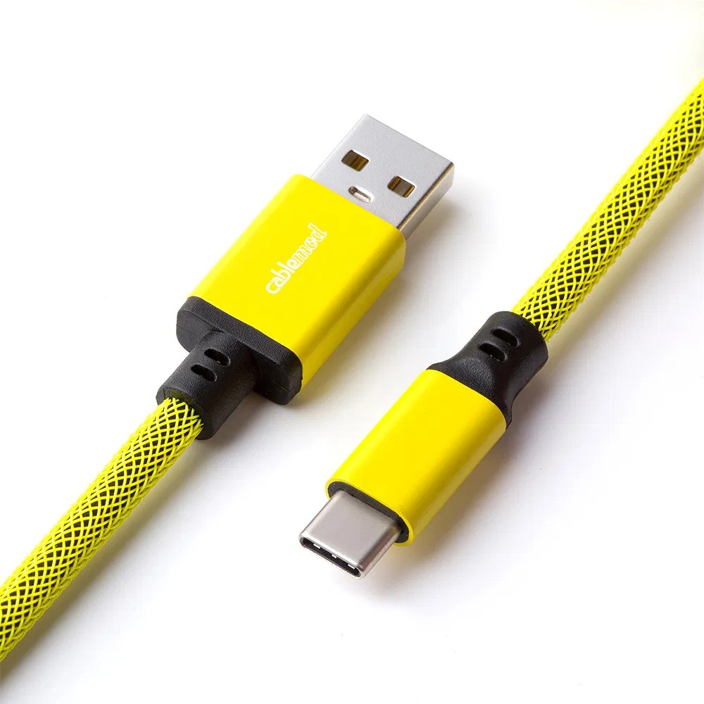 CableMod Pro Coiled Keyboard Cable (Dominator Yellow, USB A to USB Type
