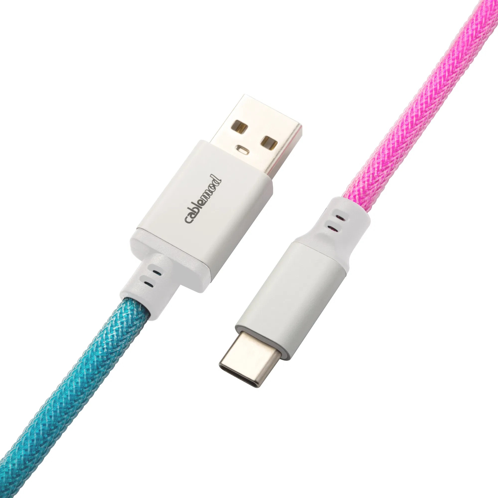 CableMod Pro Coiled Keyboard Cable (Bright Rainbow, USB A to USB Type C