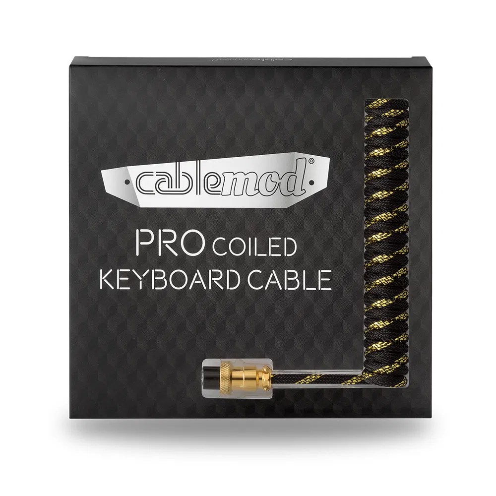 CableMod Pro Coiled Keyboard Cable (Midas Black, USB A to USB Type C