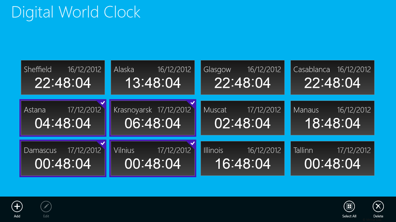Digital World Clock for Windows 10
