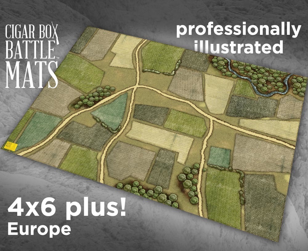 Cigar Box Battlemat European (15mm) 4x6 Battle Mat, Aetherworks