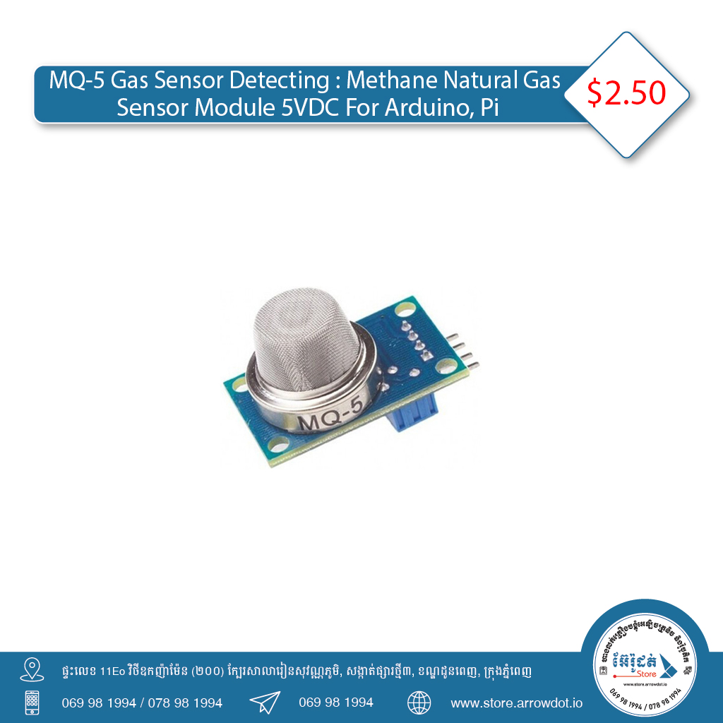 MQ-5 Gas Sensor Detecting Methane Natural Gas - Arrowdot Store