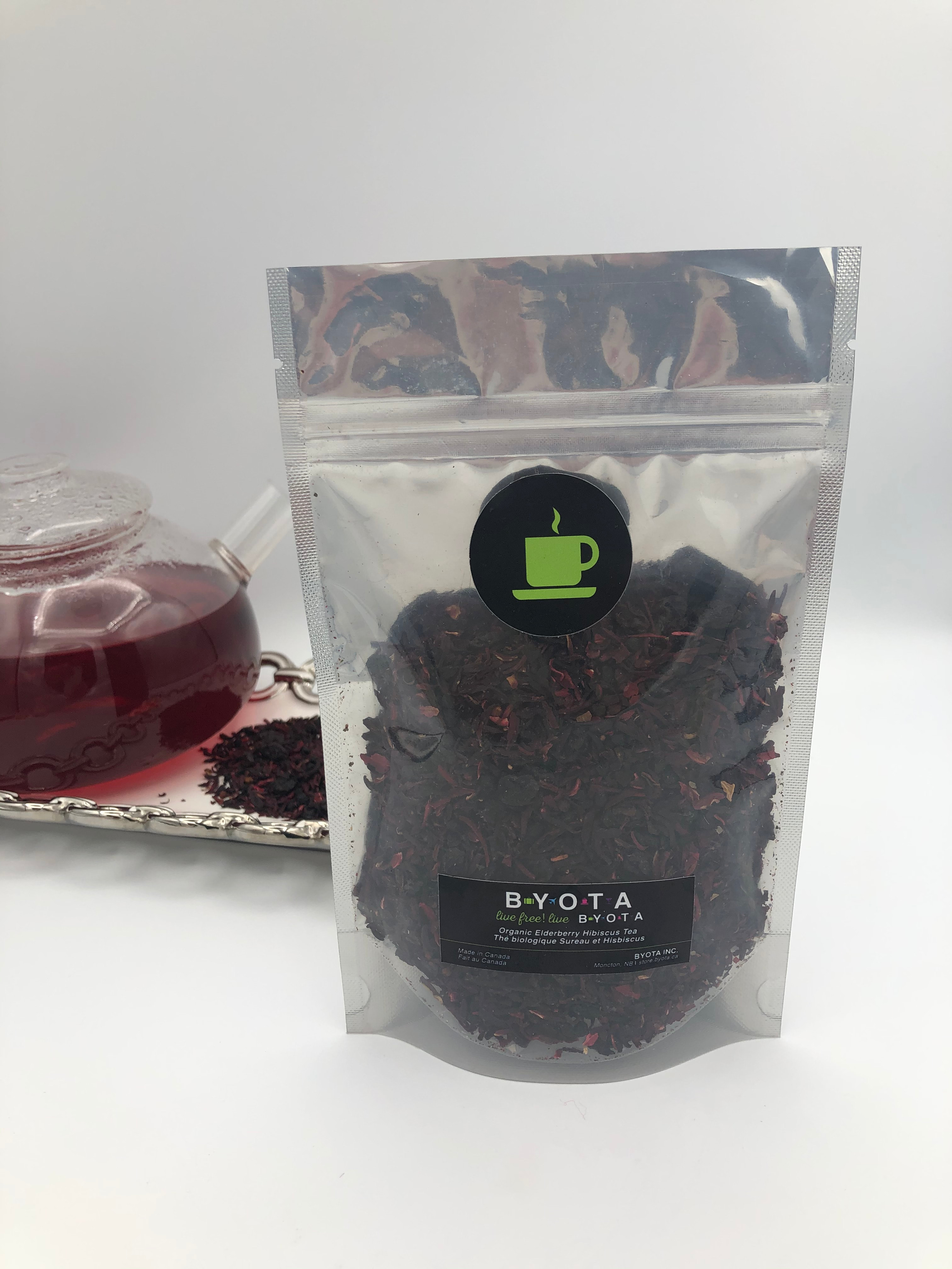 Organic Elderberry Hibiscus Tea Thé biologique Sureau et Hisbiscus