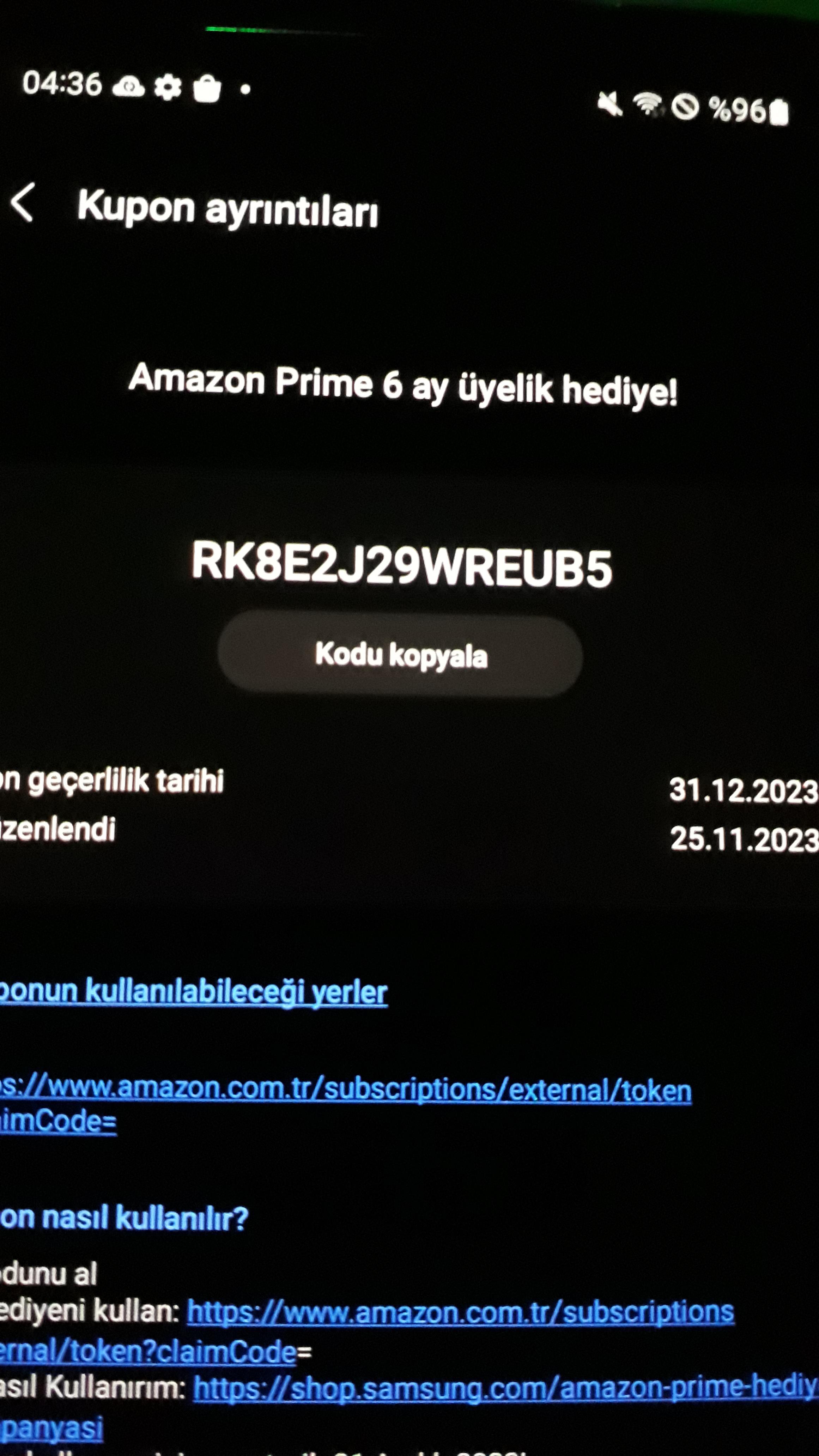[Son Bir Şans Daha İsteyenler için] SAMSUNG MEMBERS uygulaması ile 6 Aylık AMAZON Prime kuponu