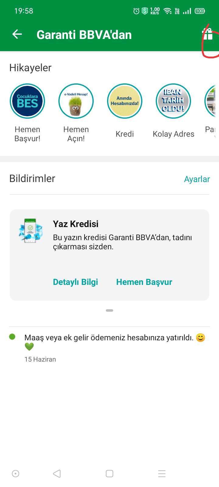 Garanti BBVA mobil uygulamasından ödeme yapanlara Migros sanalmarket te