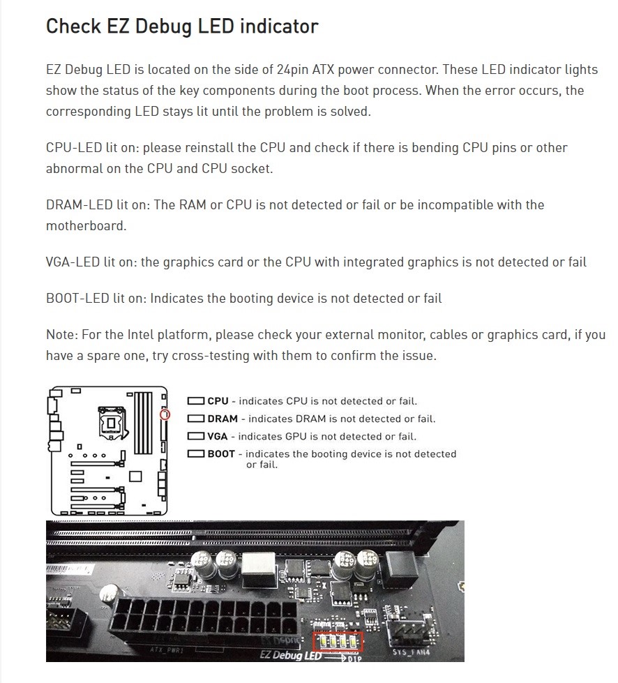 MSI B550 Gaming Edge+R5 5600X 'Ez Debug LED Boot Işığı yanıyor, ekrana