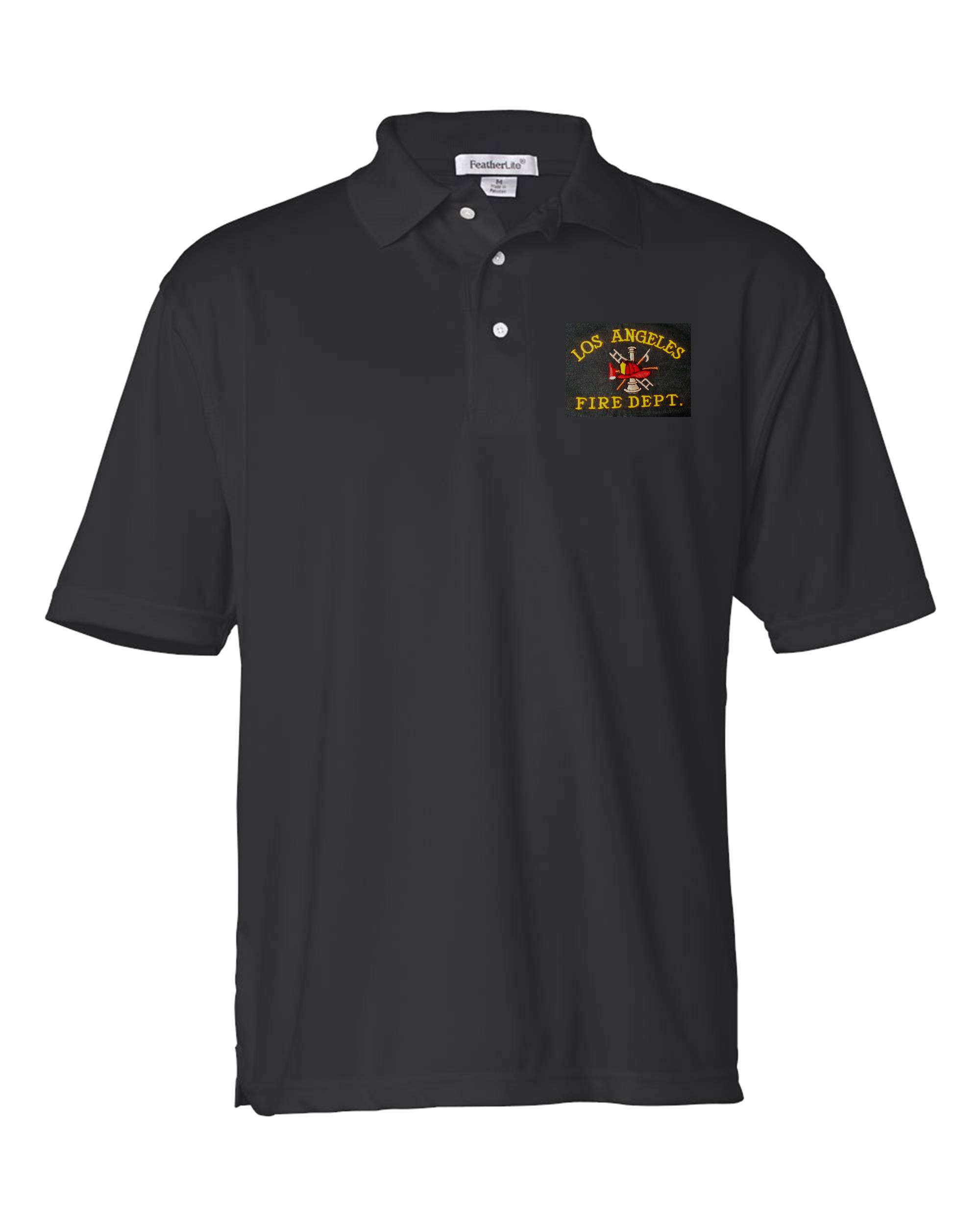 Black Los Angeles Fire Dept. Embroidered Cotton Pique Polo Firefighter