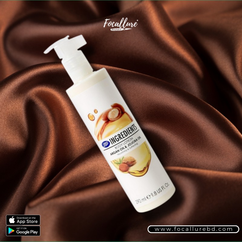 Boots Ingredients Body Lotion Argan Oil & Jojoba Oil Focallure