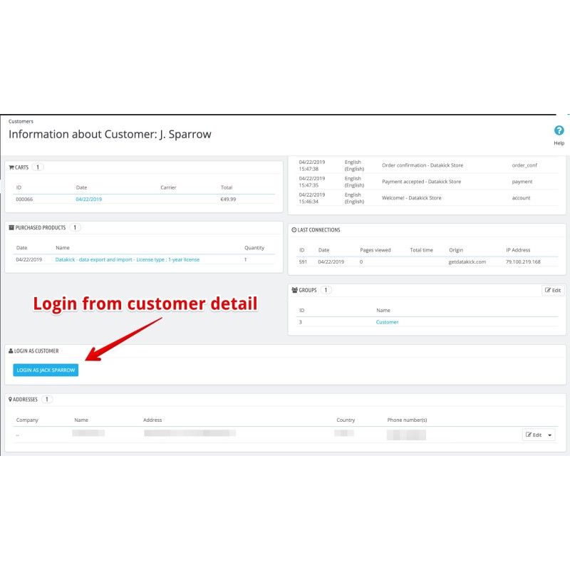 Login As Customer Datakick Store