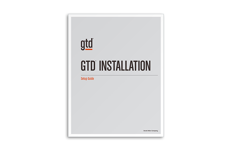 GTD Installation Setup Guide GTD Educational tools