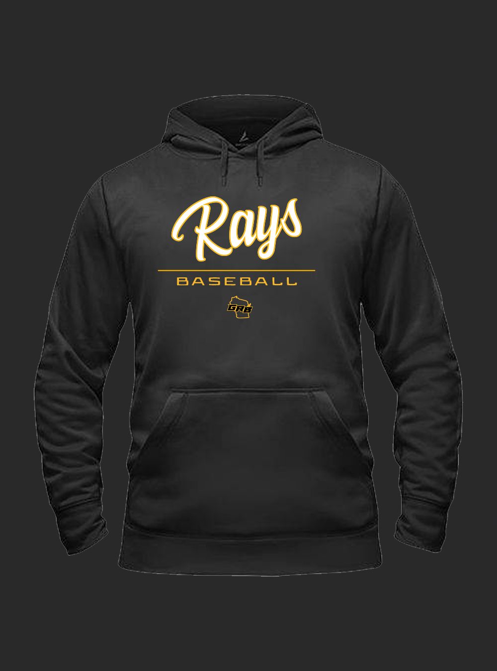 BSN Hoodie Black Rays WI Script Logo GRB Pro Shop