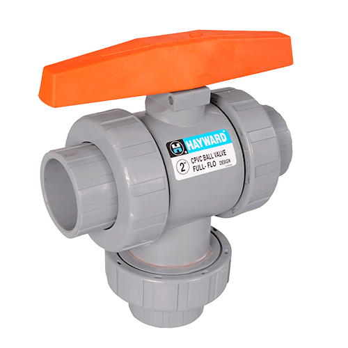 Hayward TW Series True Union ThreeWay Ball Valve, 11/2" Socket/Thread