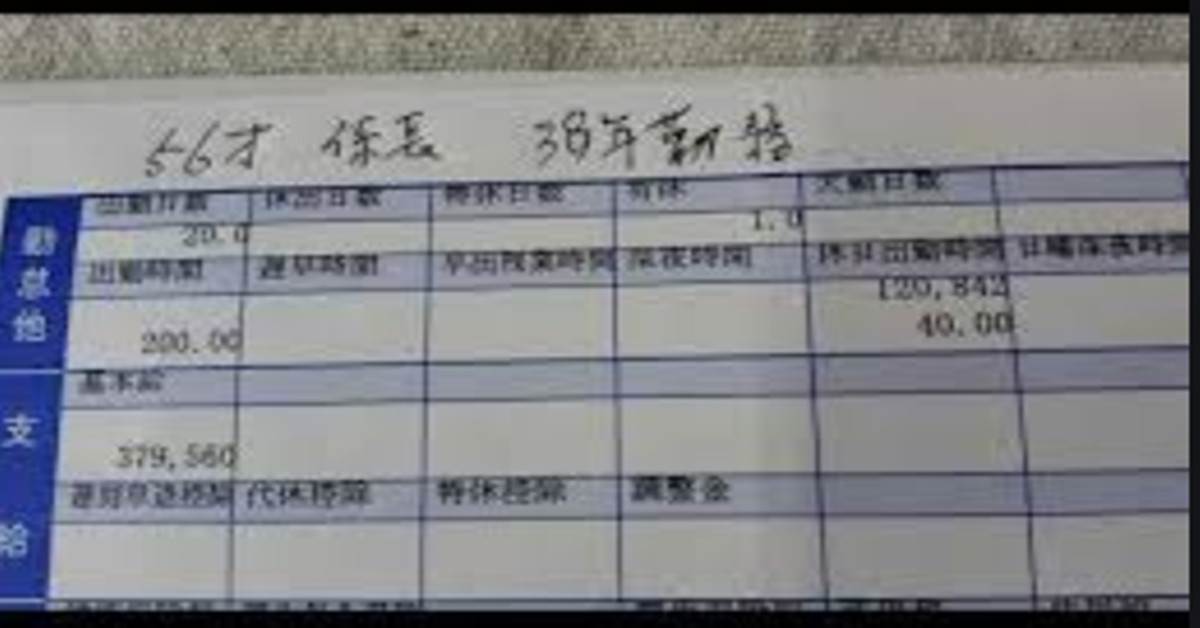 給与明細 40代技術系製造業ベテラン社員の給料