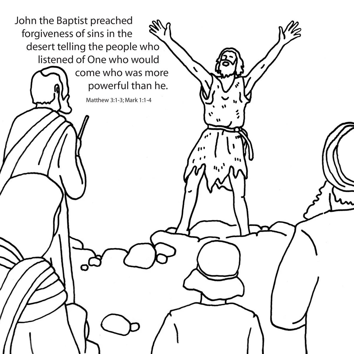 John the Baptist Bible Coloring Card by Memory Cross MemoryCross