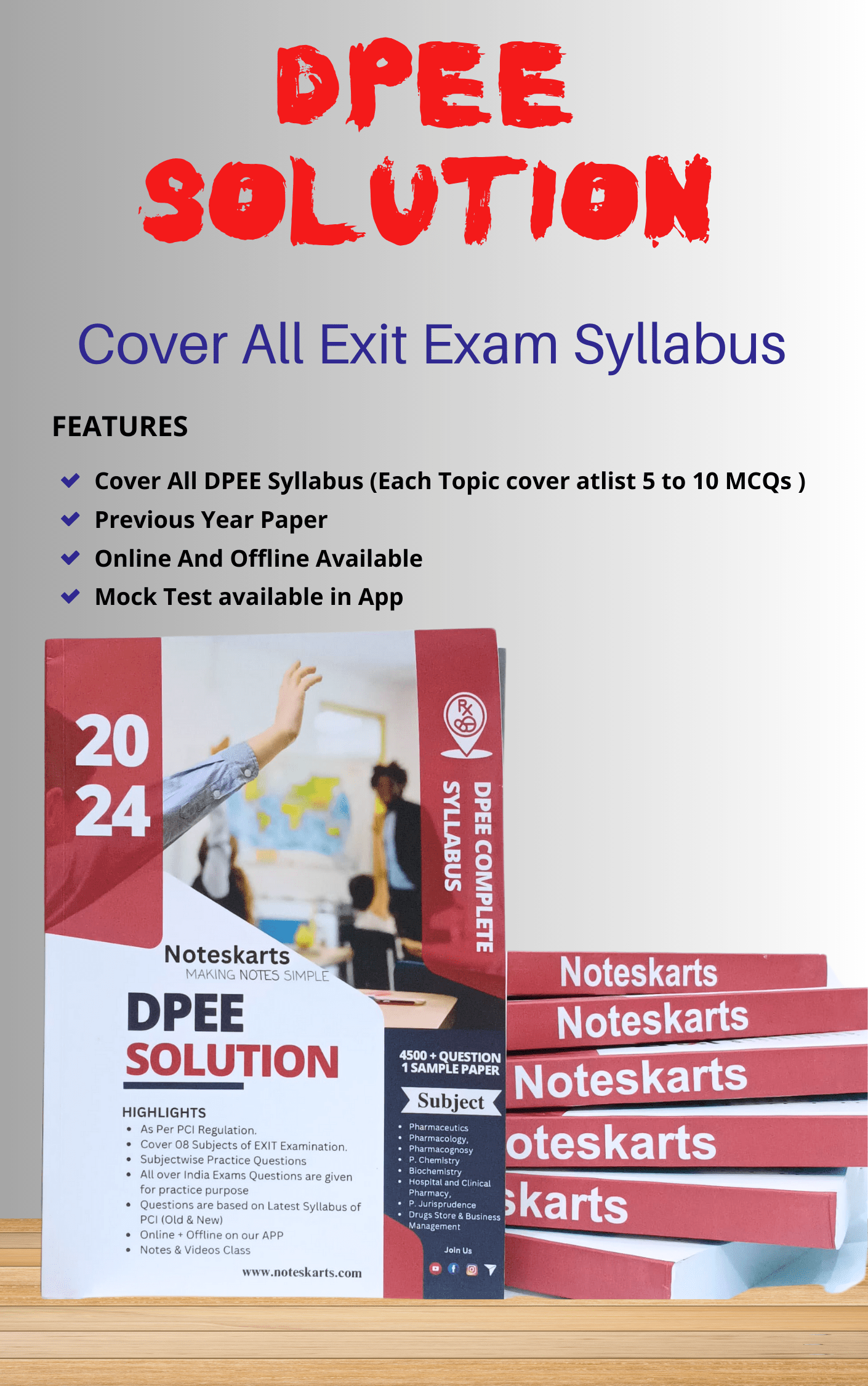 Diploma In Pharmacy Exit Exam (Hard copy) Solution Noteskarts Store