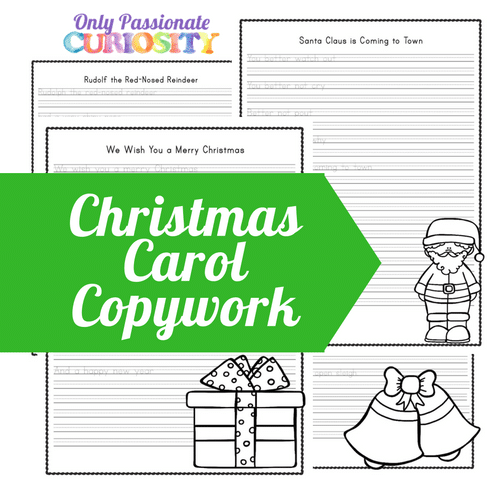 Christmas Carol Manuscript Manuscript Christmas Carol Copywork Only Passionate Curiosity