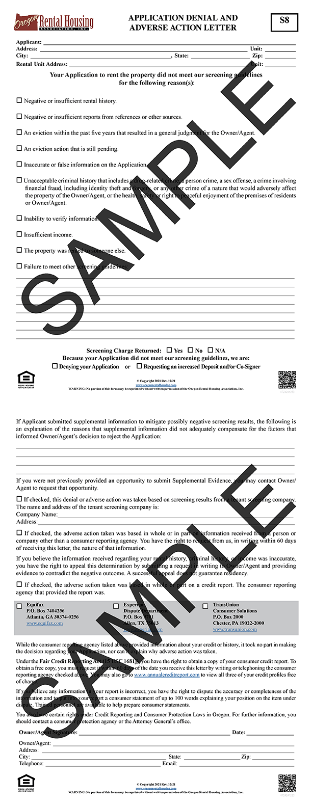 Oregon Rental Housing Association Choose Your Form