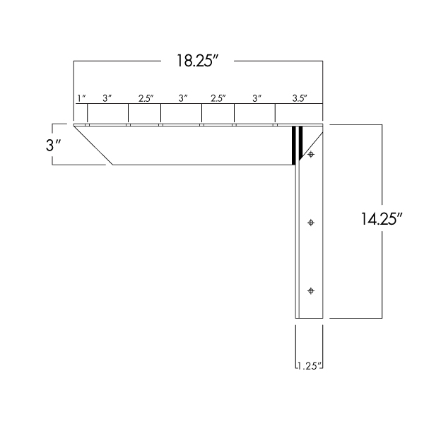 Inside Wall Mount EH Bench Support Bracket Rakks Store