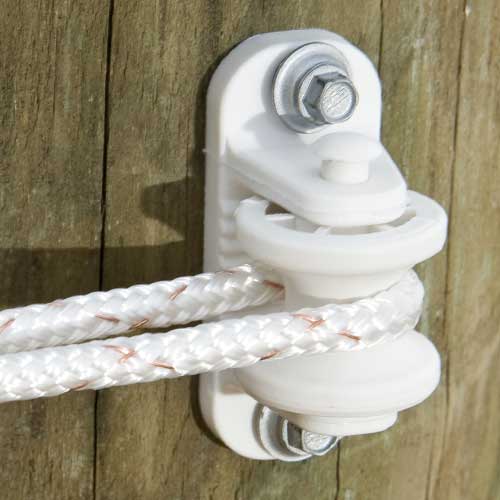 Wood Post Electric Braid/Rope Roller Insulators, 10Pack RAMM Fence