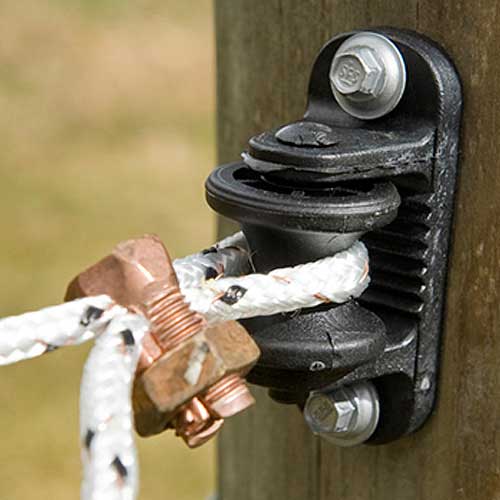 Wood Post Electric Braid/Rope Roller Insulators, 10Pack RAMM Fence