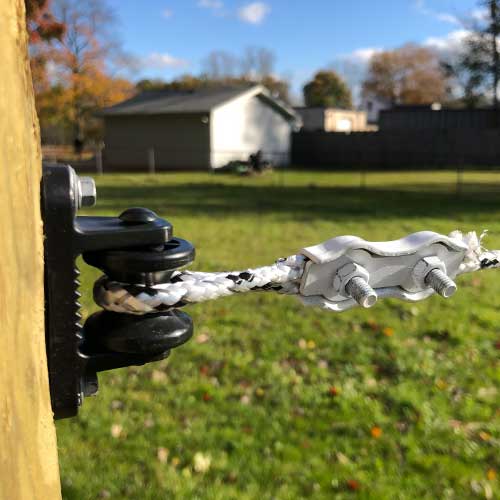 Wood Post Electric Braid/Rope Roller Insulators, 10Pack RAMM Fence