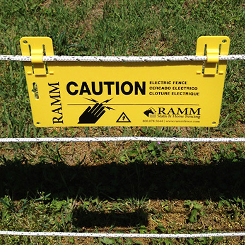 Electric Fence Warning Signs, 3Pack RAMM Fence