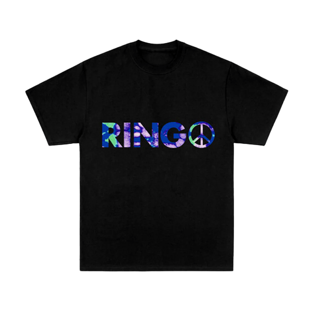 Ringo Starr TieDye Logo Black TShirt Ringo Starr Official Store