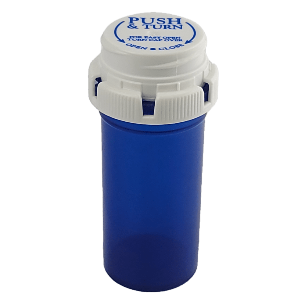 Blue Strata Vials With Cap 30 dr. Rx Systems