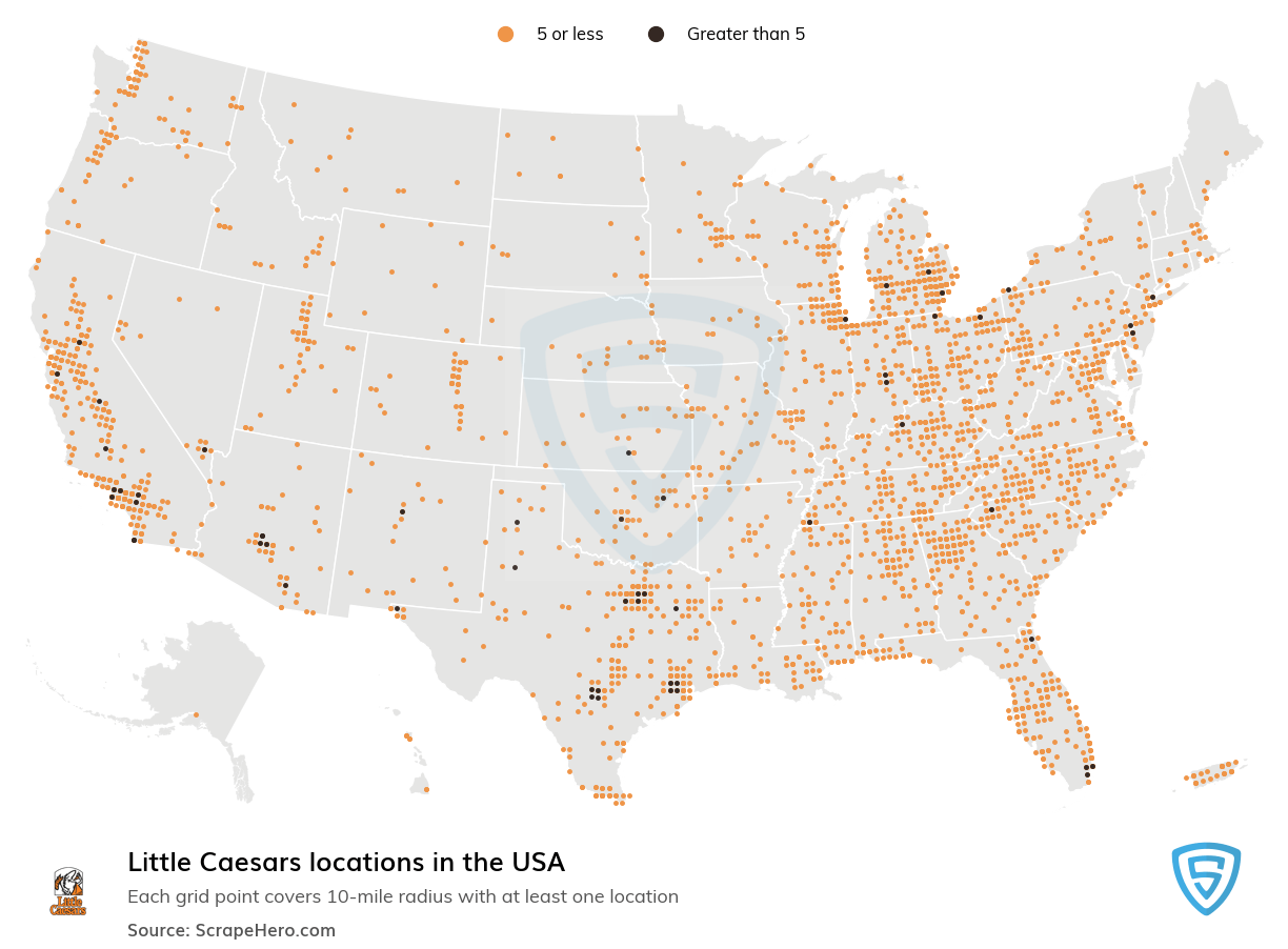 List of all Little Caesar store locations in the USA ScrapeHero Data