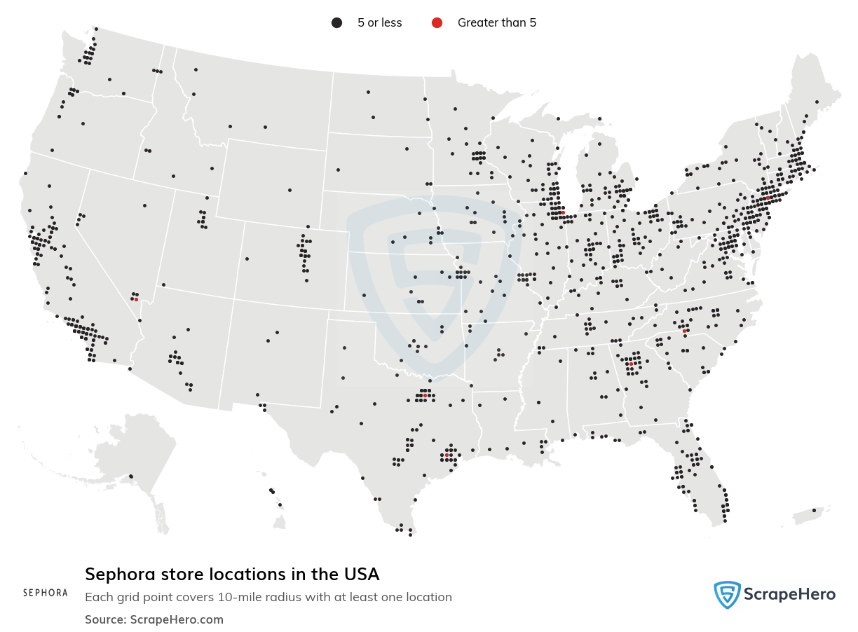 List of all Sephora store locations in the USA ScrapeHero Data Store