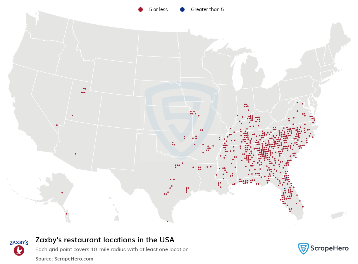 List of all Zaxby's store locations in the USA ScrapeHero Data Store
