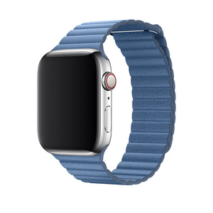 Leren Bandje - Korenbloemblauw (44 Mm) - Medium - Apple (Be)