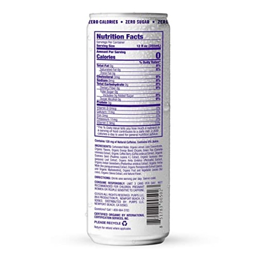 Purps Organic Energy Drink Berry Superfruit Naturally Caffeinated