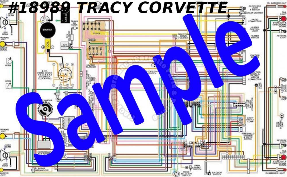 1975 Corvette Wiring Diagram Full Color Laminated 11" X 17" C3 Two