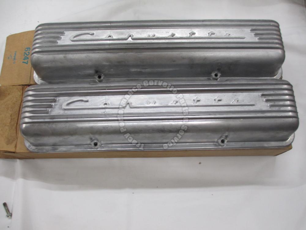 195967 Corvette NOS 3767493 Aluminum 7 Fin Valve Covers/PrStraight