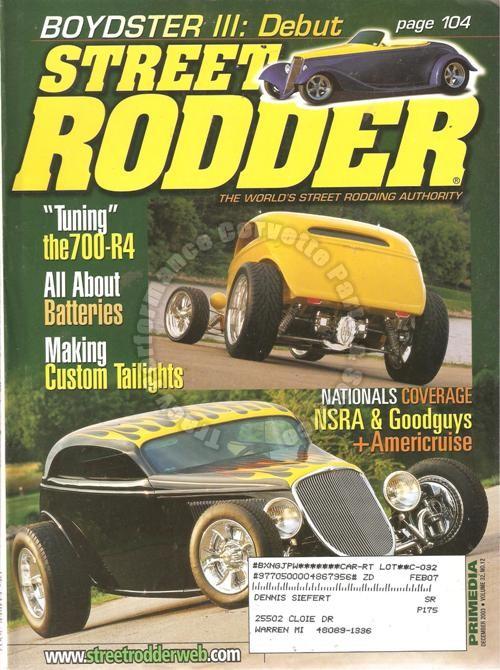 December 2003 Street Rodder Pollard 1939 Ford Cabriolet Alloway 1933