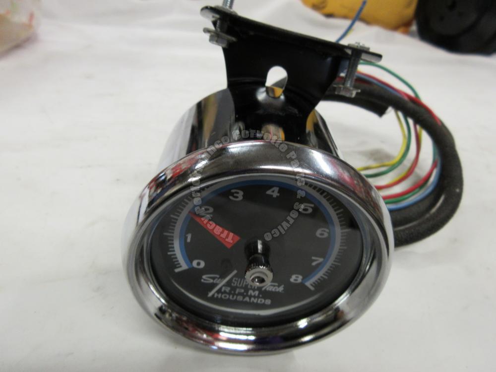 1950s 0s Sunpro Sun SST802R Retro 8000 RPM Tach Tachometer & Wiring 3