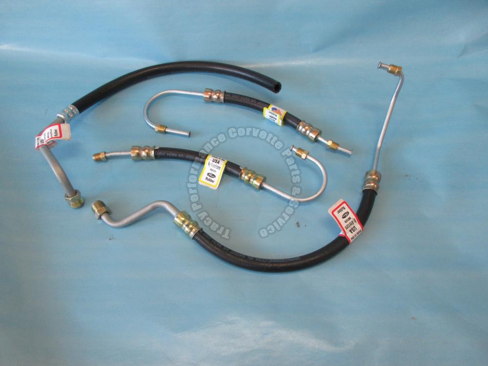 19631979 Corvette Power Steering Hose Kit SBC 327 350 4 pieces *USA