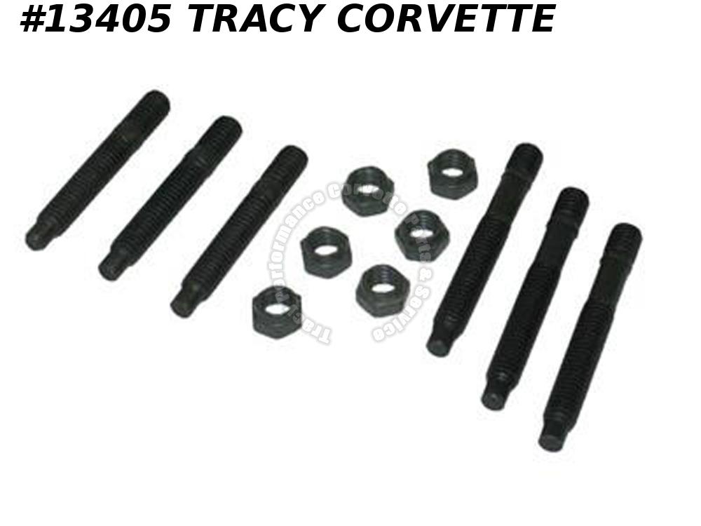 19591980 Corvette Exhaust Manifold Studs Top Lock Nuts Set 12 Tracy Performance Corvette