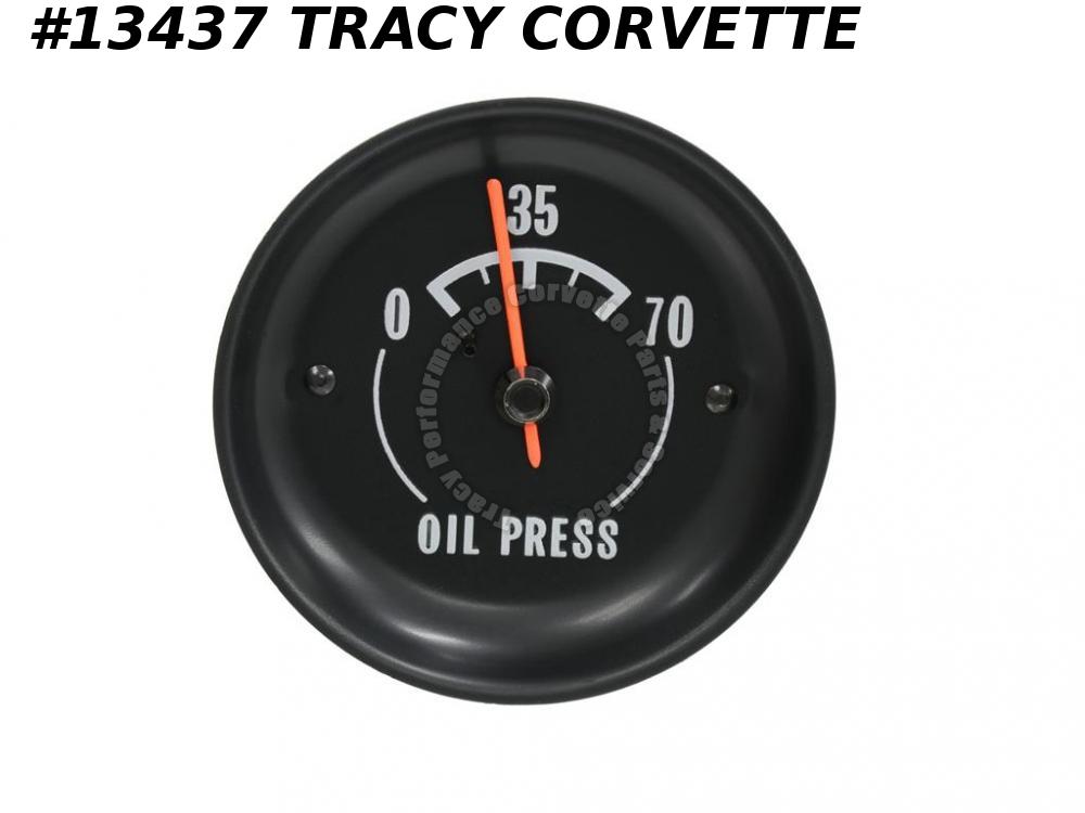 19721973 Corvette Oil Pressure Dash Gauge White Letters GM 6462928