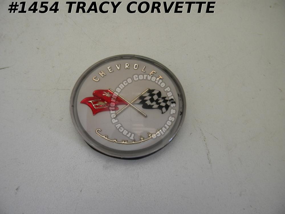 19531955 Corvette Steering Column Horn Button with Cross Flag Logo