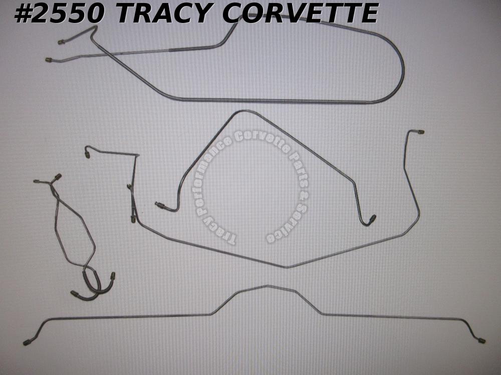 1965 Late 1966 Corvette Manual Brake Line Set C2 Stainless Steel 7