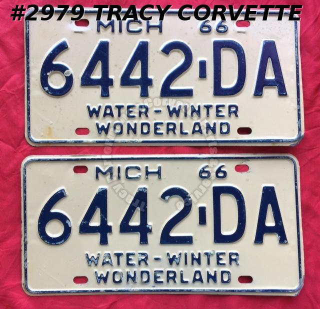 1966 66 Michigan Used Original Vintage Metal Michigan License Plates Pr