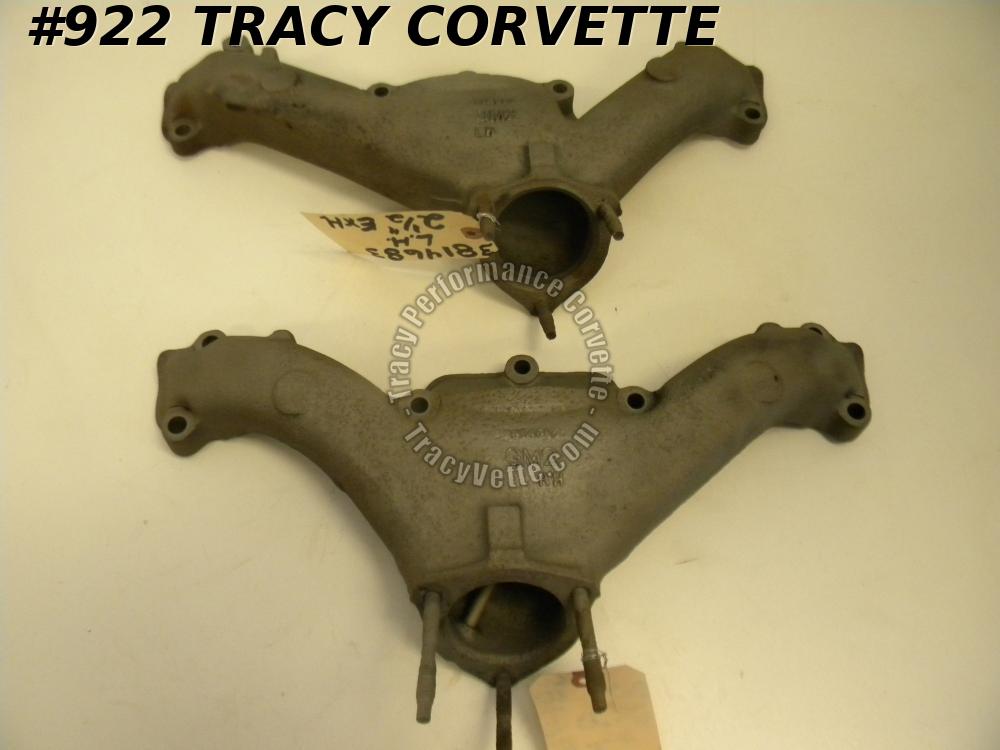19621964 Chevrolet 409 3814682 3814683 2.5" Exhaust Manifolds Pair