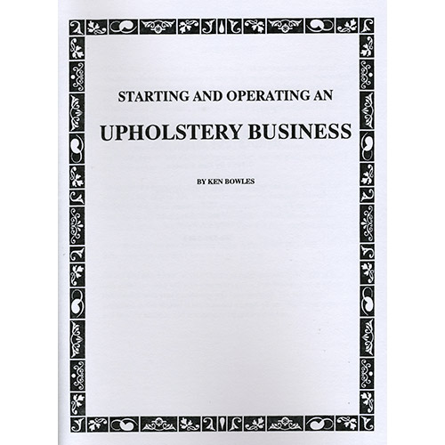 How to Start an Upholstery business