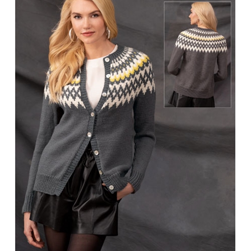 YOKE PATTERNED CARDIGAN Vogue Knitting