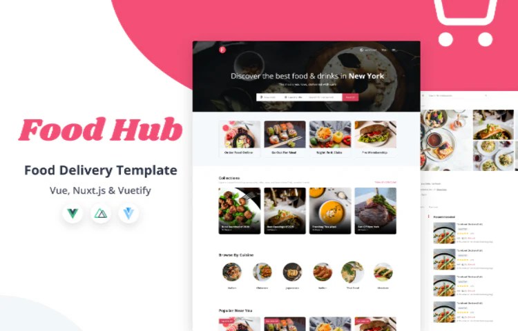 FoodHub Food Delivery Template Vuetify