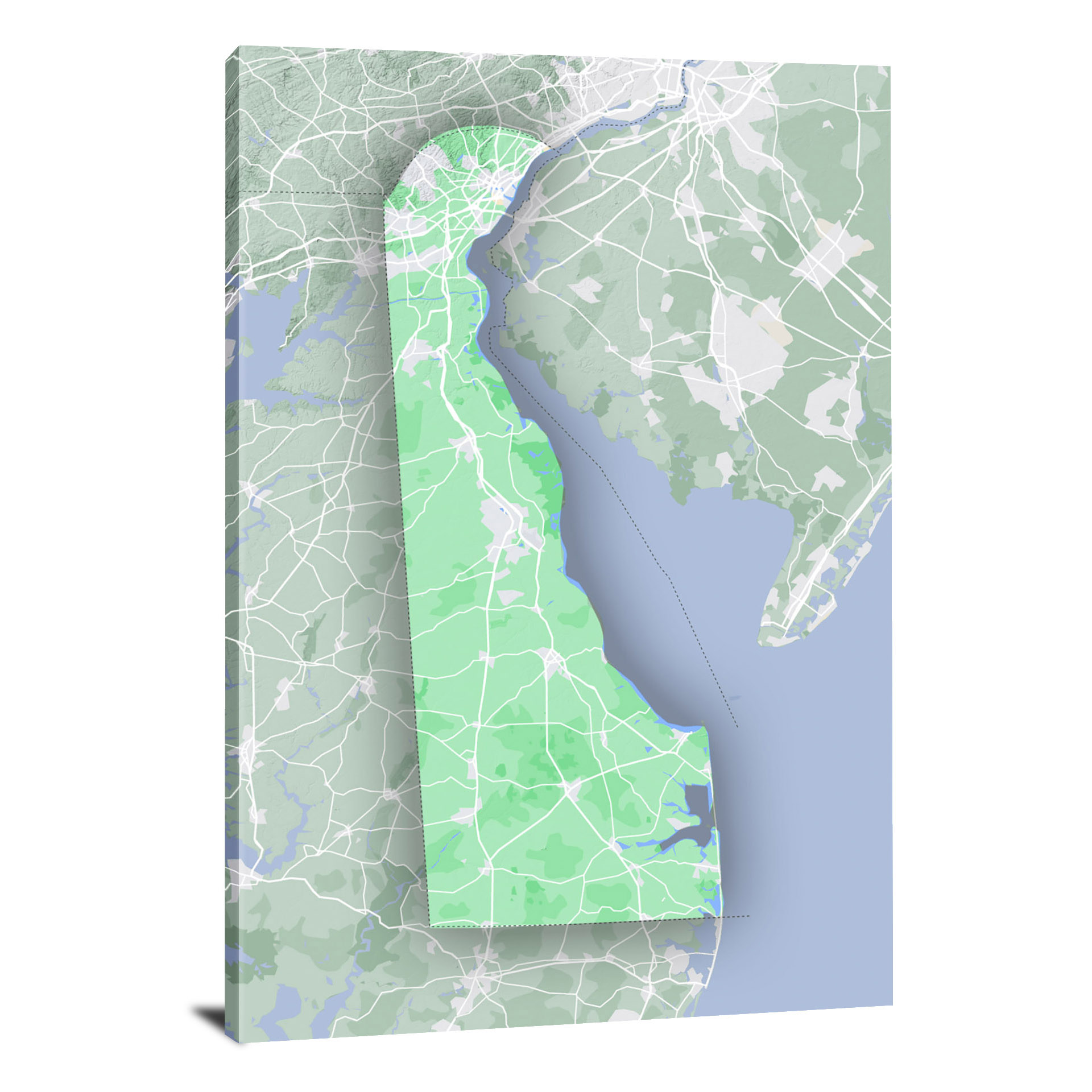 DelawareState Terrain Map, 2022 Canvas Wrap